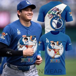 LA Dodgers One Piece Collaboration Fan Shirt 2026 by Drovenwear.com