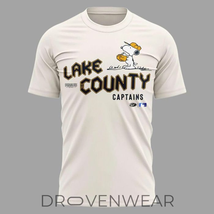 Lake County Captains Peanuts Night Cream Fan Shirt 2026 - Image 2