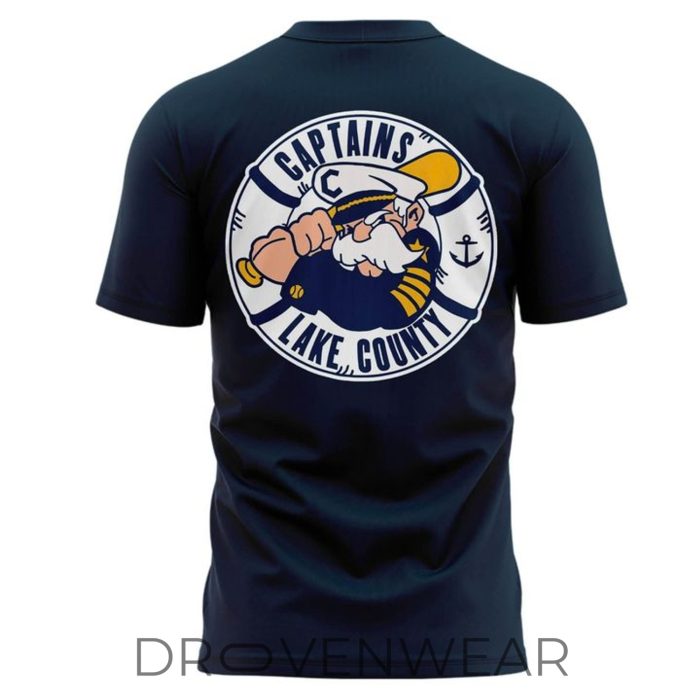 Lake County Captains Peanuts Night Navy Fan Shirt 2026 - Image 2