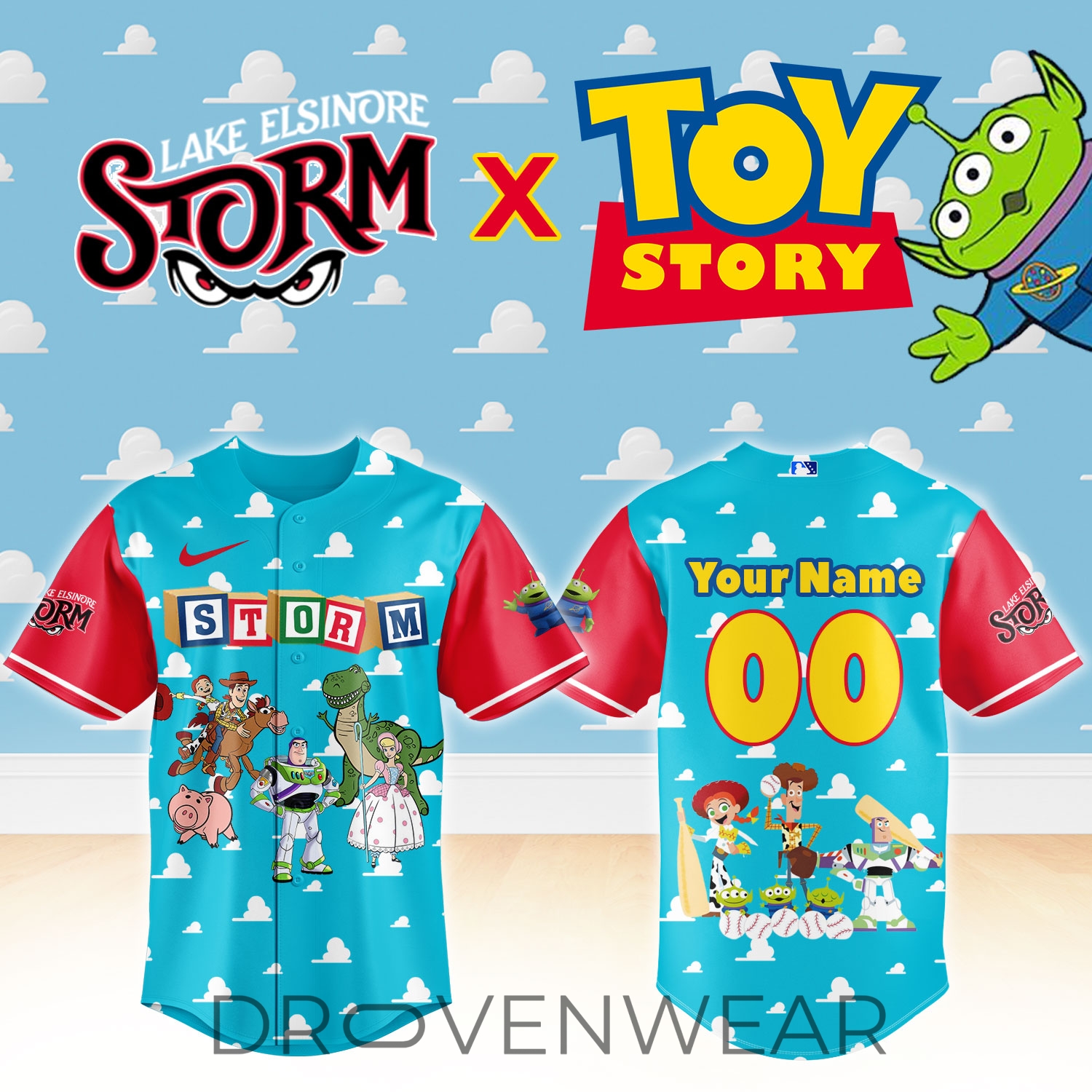 Lake Elsinore Storm Toy Story Celebration Night Personalized Jersey Lake Elsinore Storm Toy Story Celebration Night Personalized Jersey