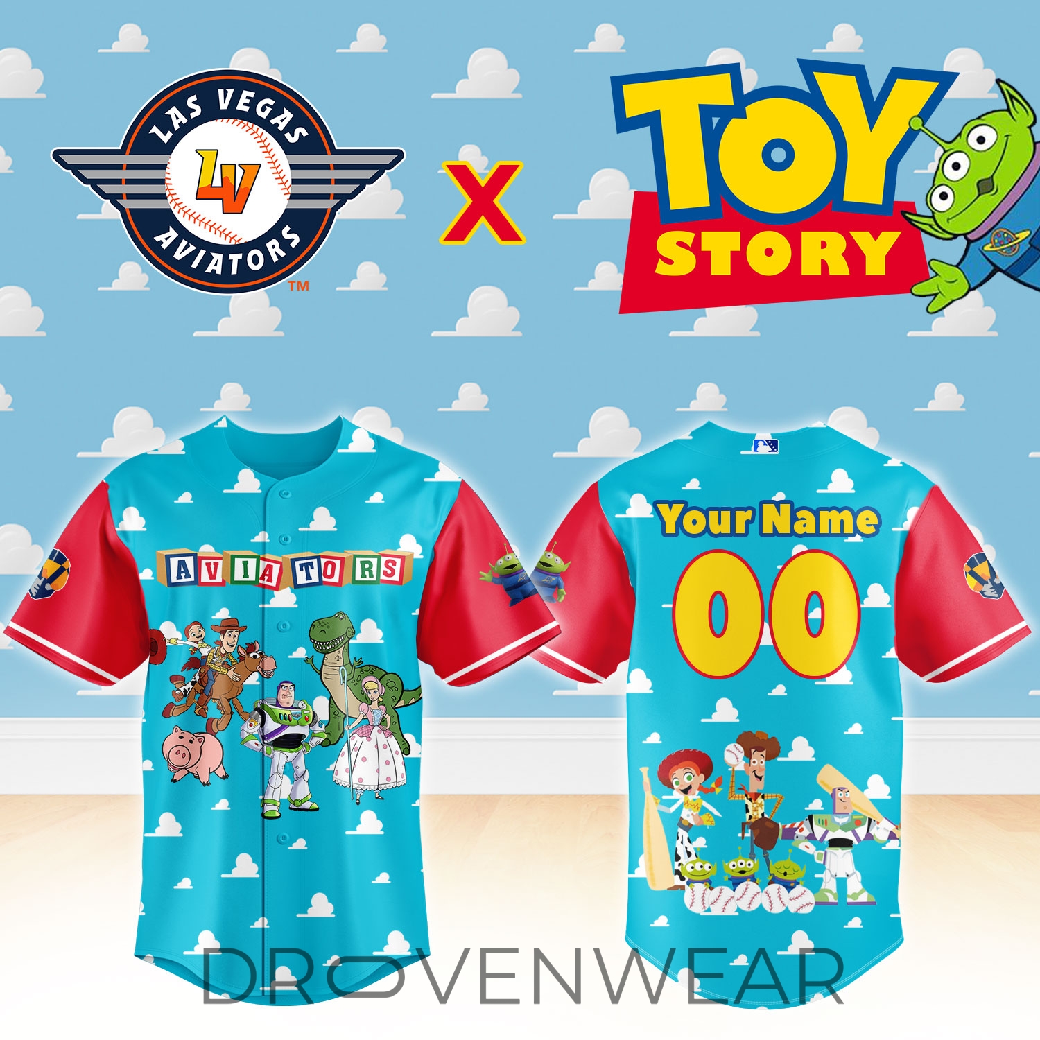Las Vegas Aviators Toy Story Theme Night Baseball Jersey Las Vegas Aviators Toy Story Theme Night Baseball Jersey