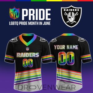 Las Vegas Raiders Inclusive Pride Celebration Football Jersey by Drovenwear.com