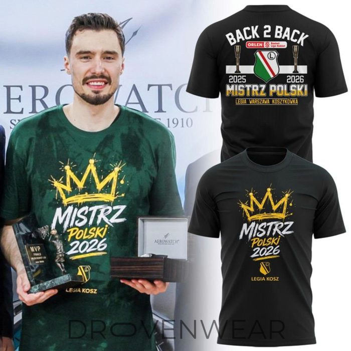 Legia Warsaw Basketball Polish Champions 2026 Green Shirt - Image 2