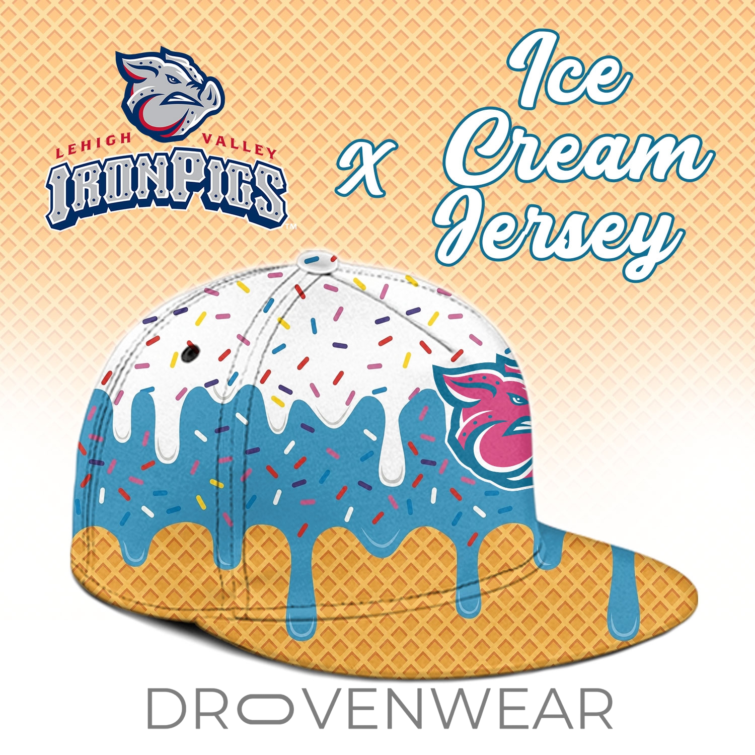 Lehigh Valley IronPigs Ice Cream Festival Personalized Jersey NN Lehigh Valley IronPigs Ice Cream Festival Personalized Jersey NN