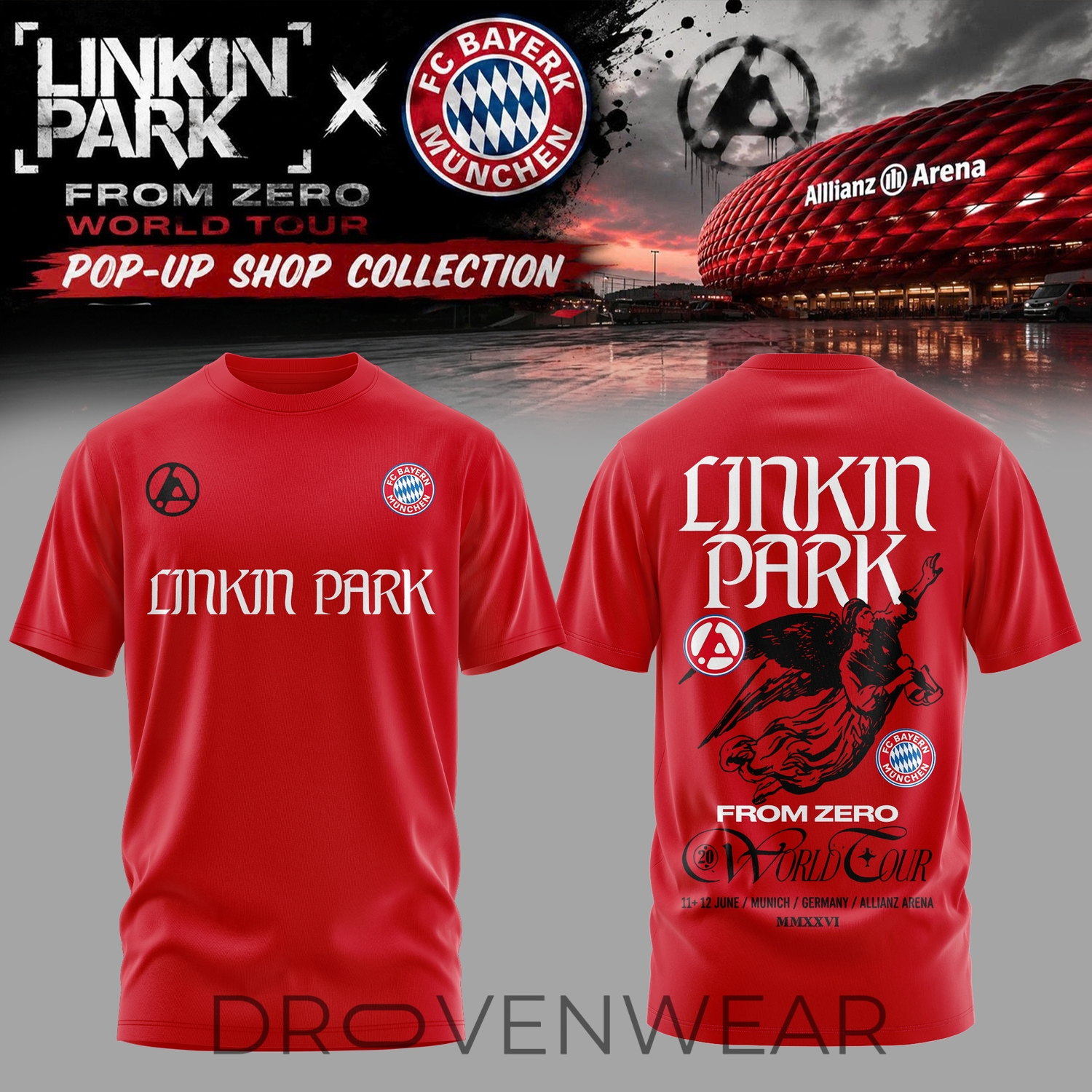 Linkin Park Bayern Munich From Zero World Tour T-Shirt Linkin Park Bayern Munich From Zero World Tour T-Shirt