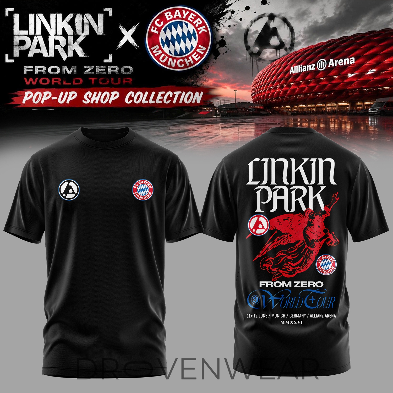 Linkin Park Bayern Munich From Zero World Tour T-Shirt Linkin Park Bayern Munich From Zero World Tour T-Shirt
