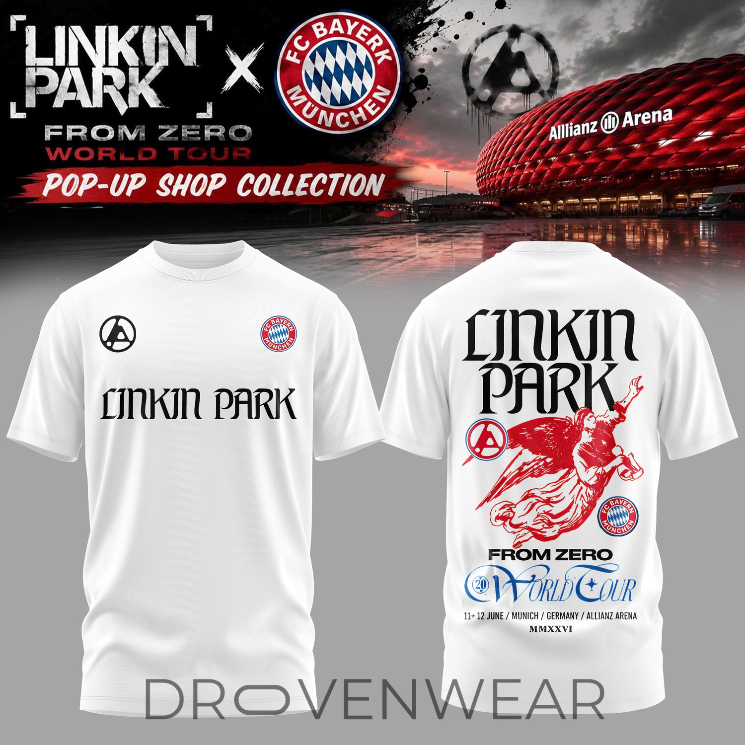Linkin Park Bayern Munich From Zero World Tour T-Shirt Linkin Park Bayern Munich From Zero World Tour T-Shirt
