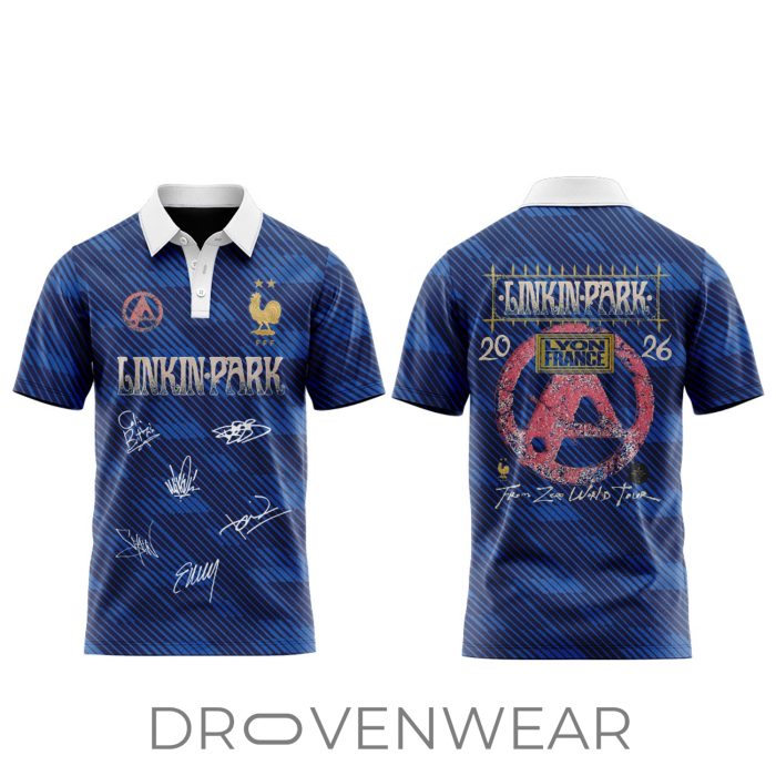 Linkin Park Vive La France Tour Polo Shirt 2026 Edition - Image 2