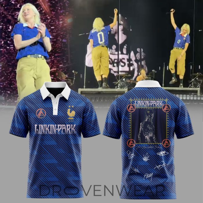Linkin Park Vive La France Tour Polo Shirt 2026 Edition - Image 3
