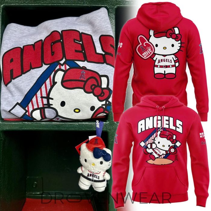 Los Angeles Angels Hello Kitty Night 2026 Custom Baseball Hoodie - Image 4