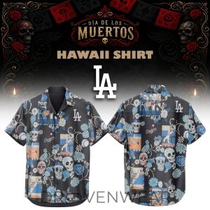 Los Angeles Dodgers 2026 Black Da De Los Muertos Hawaii Shirt by Drovenwear.com