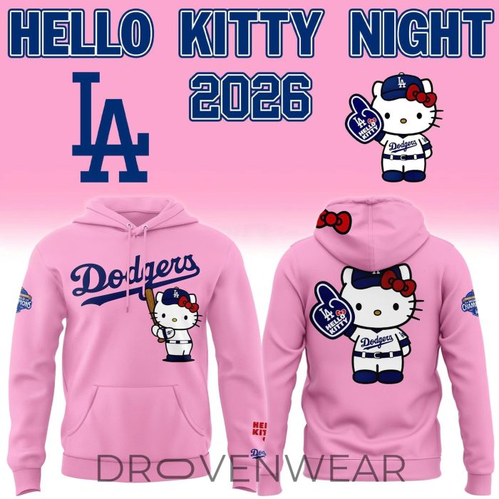 Los Angeles Dodgers 2026 Hello Kitty Night Hoodie - Image 11