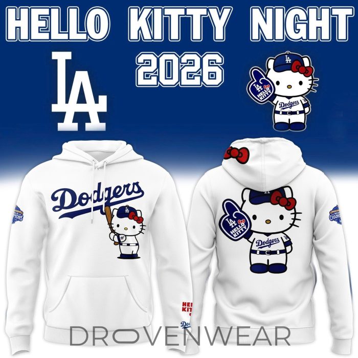 Los Angeles Dodgers 2026 Hello Kitty Night Hoodie - Image 6