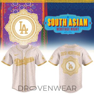 Los Angeles Dodgers Desi Heritage Night 2026 Baseball Jersey by Drovenwear.com