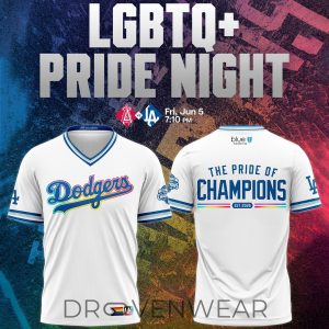 Los Angeles Dodgers Pride Night 2026 Fan Graphic TShirt by Drovenwear.com