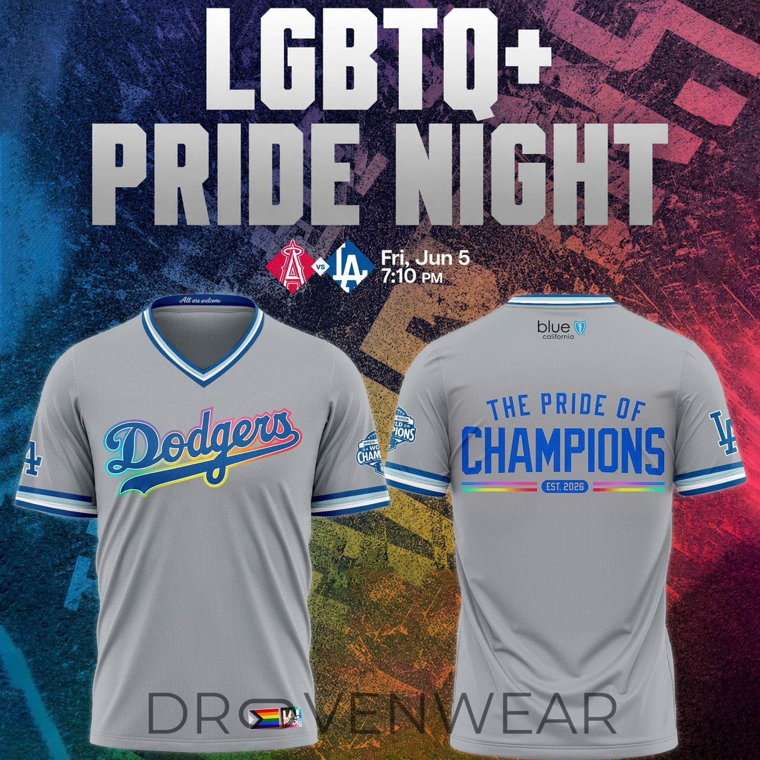 Los Angeles Dodgers Pride Night 2026 Fan Graphic T-Shirt Los Angeles Dodgers Pride Night 2026 Fan Graphic T-Shirt