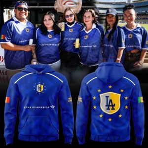 Los Angeles Dodgers Soccer Inspired Fan Hoodie 2026 by Drovenwear.com