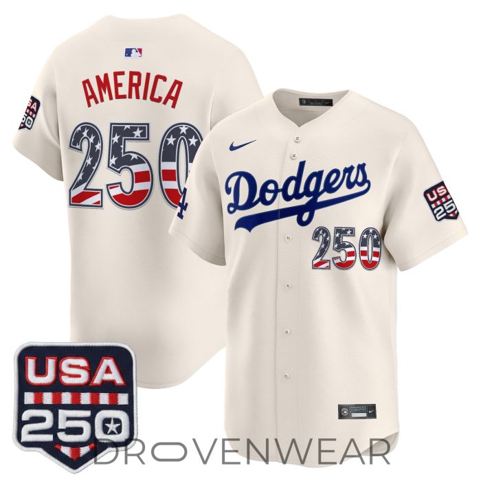 Los Angeles Dodgers USA 250 Fourth of July Special Jersey - Image 4