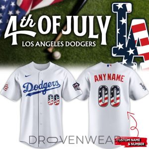 Los Angeles Dodgers USA 250 Patriotic Baseball Jersey 2026 by Drovenwear.com
