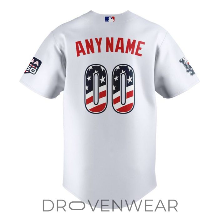 Los Angeles Dodgers USA 250 Patriotic Baseball Jersey 2026 - Image 3