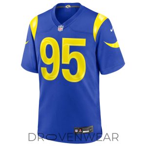 Los Angeles Rams Garrett 95 Signature Football Jersey by Drovenwear.com