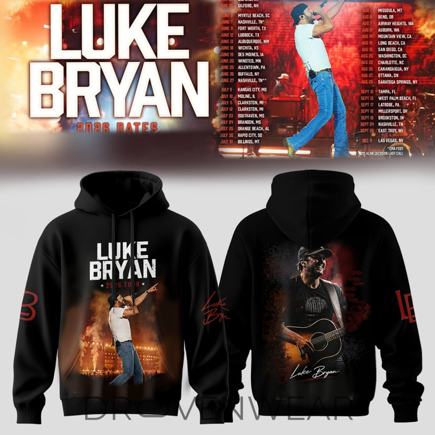 Luke Bryan Country Night Tour 2026 Hoodie V3 Luke Bryan Country Night Tour 2026 Hoodie V3