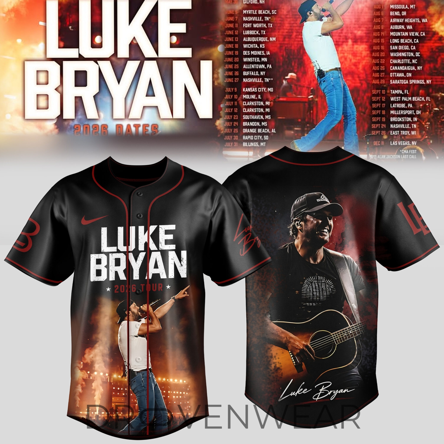 Luke Bryan Country Nights Tour 2026 Jersey Version 3 Luke Bryan Country Nights Tour 2026 Jersey Version 3