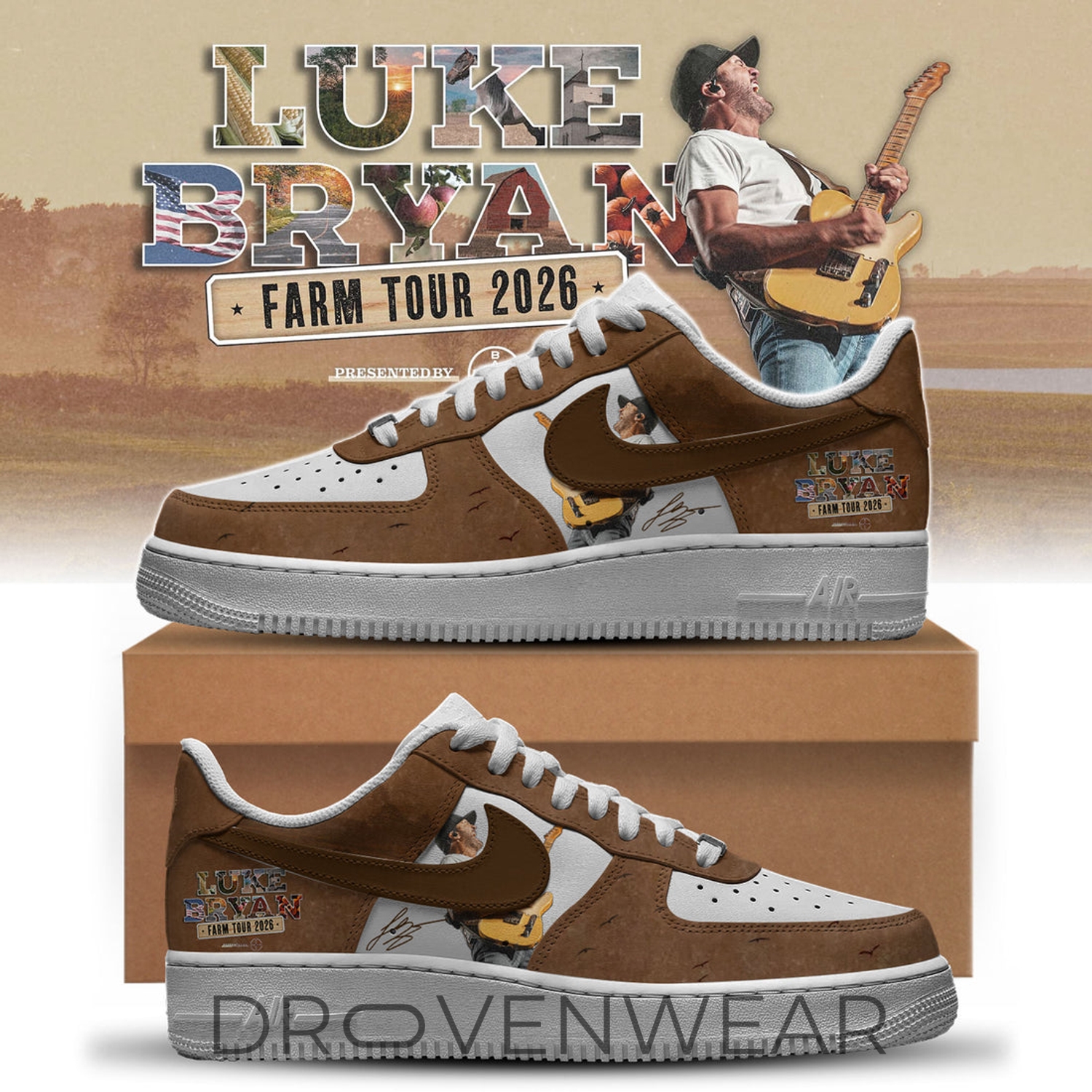 Luke Bryan Word On The Street Tour AF1 Sneakers V2 Luke Bryan Word On The Street Tour AF1 Sneakers V2