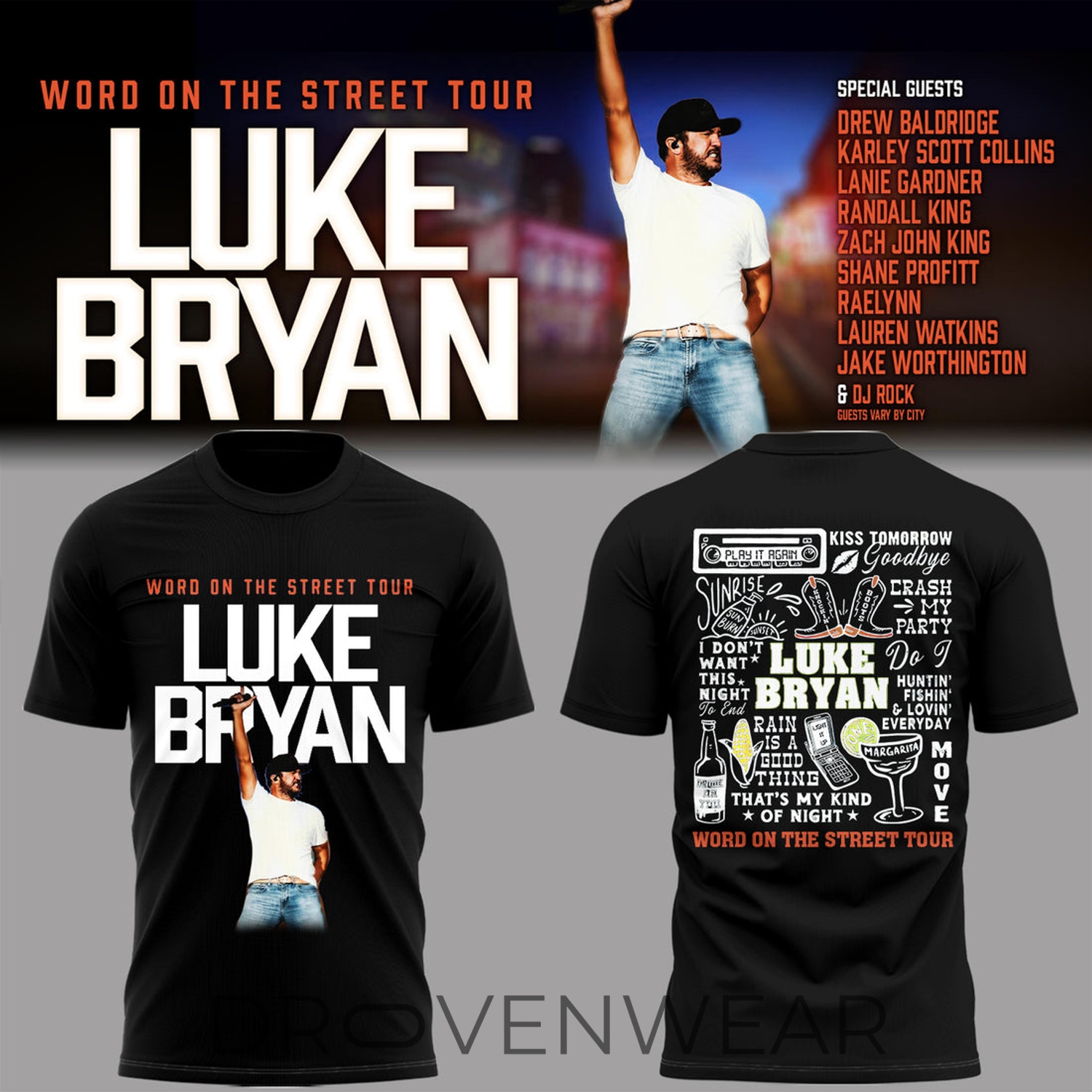 Luke Bryan Word On The Street Tour Graphic 3D Shirt Luke Bryan Word On The Street Tour Graphic 3D Shirt