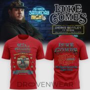 Luke Combs My Kinda Saturday Night Tour Montreal Parc Jean-Drapeau Red Fan Shirt