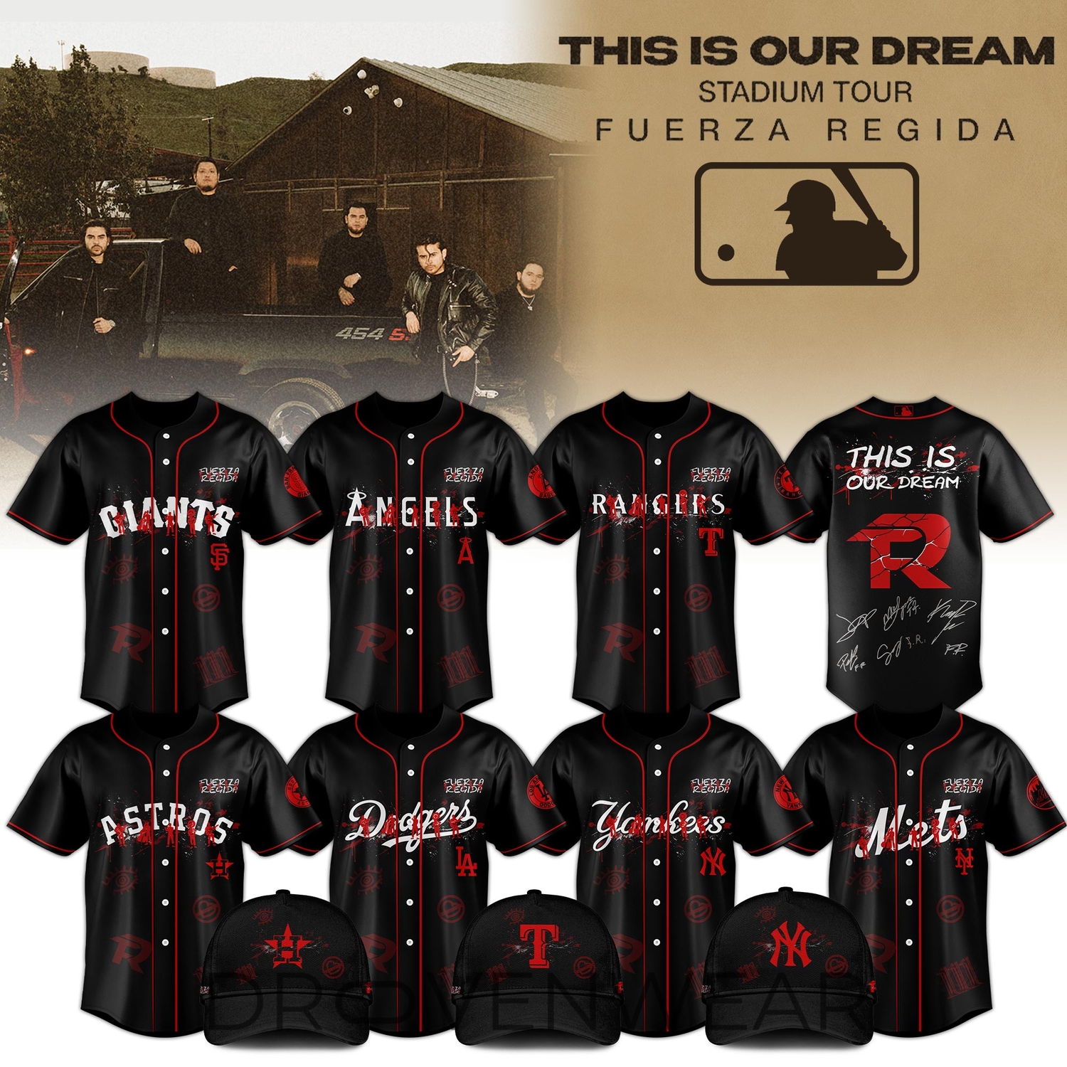 MLB Fuerza Regida Stadium Tour Premium Baseball Jersey 2026 V1 MLB Fuerza Regida Stadium Tour Premium Baseball Jersey 2026 V1