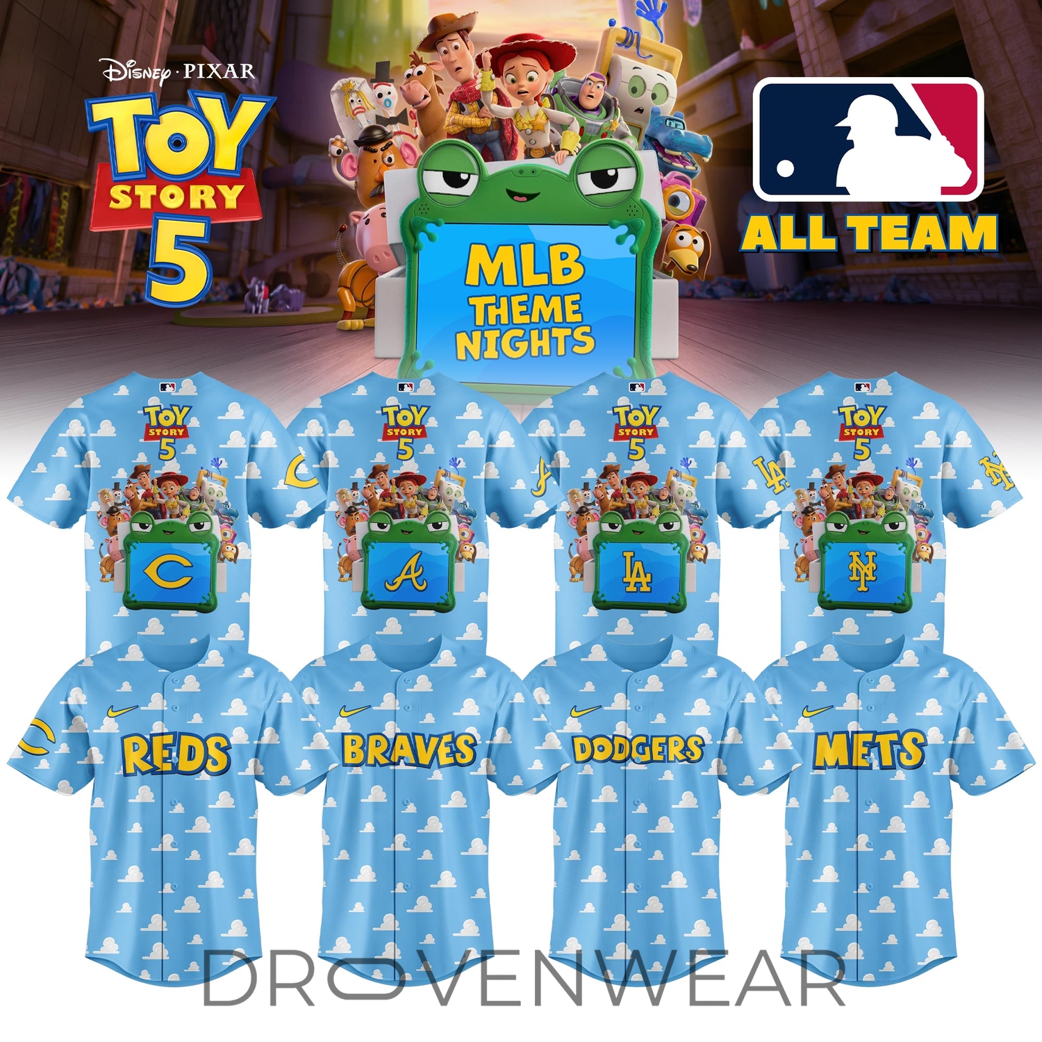 MLB Team Theme Night Inspired Toy Story 5 Collector’s Baseball Jersey MLB Team Theme Night Inspired Toy Story 5 Collector’s Baseball Jersey