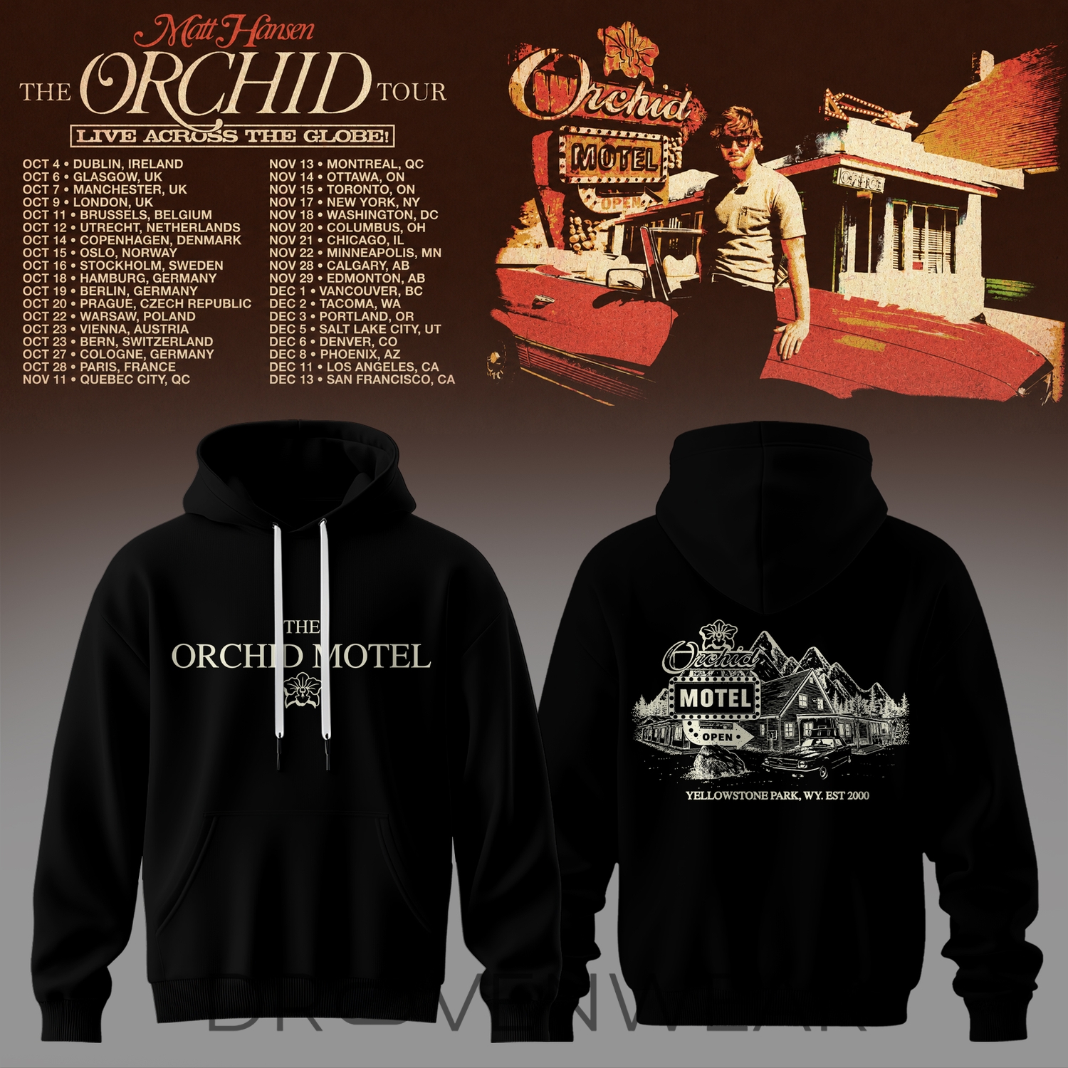 Matt Hansen The Orchid Tour 2026 Premium Black Hoodie Matt Hansen The Orchid Tour 2026 Premium Black Hoodie