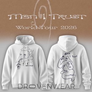 Men I Trust 2026 Tour Edition White Hoodie by Drovenwear.com