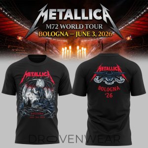 Metallica M72 Bologna Tour Stop 2026 TShirt by Drovenwear.com