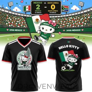 Mexico Soccer x Hello Kitty WC26 Black Fan Shirt by Drovenwear.com