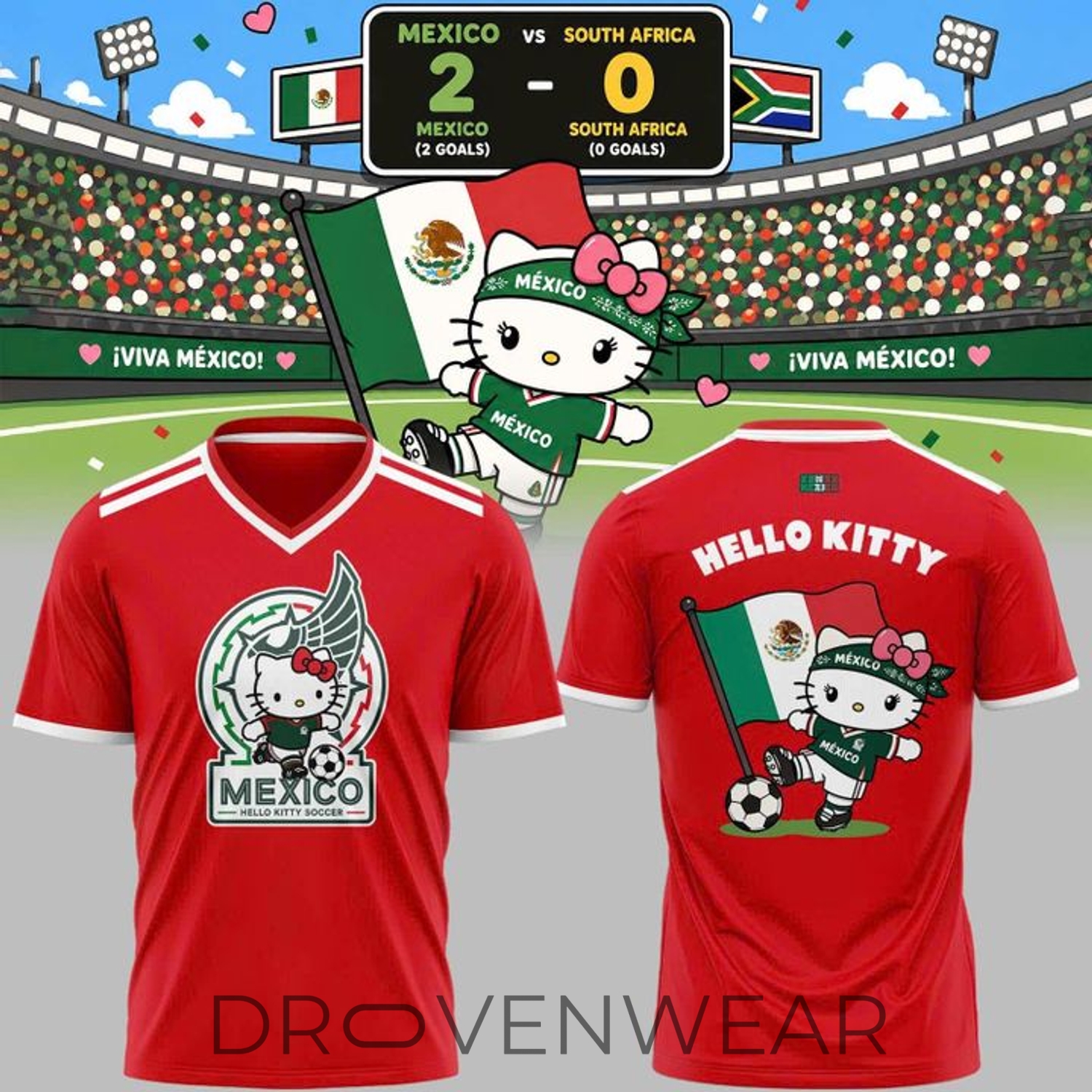 Mexico Soccer x Hello Kitty WC26 Red Fan Shirt Mexico Soccer x Hello Kitty WC26 Red Fan Shirt