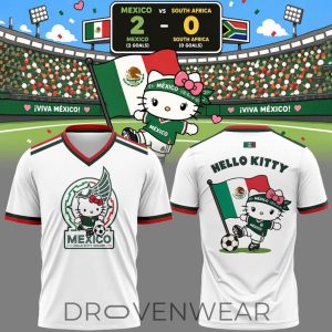 Mexico Soccer x Hello Kitty WC26 White Fan Shirt by Drovenwear.com