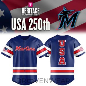 Miami Marlins 250th USA Celebration Jersey by Drovenwear.com