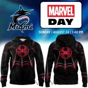 Miami Marlins Marvel Night Spider-Man Miles Morales Hoodie - Limited Edition