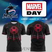 Miami Marlins Marvel Night Spider-Man Miles Morales T-Shirt - Limited Edition