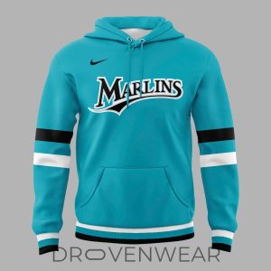 Miami Marlins Teal Throwback Uniform Hoodie Special Edition by Drovenwear.com