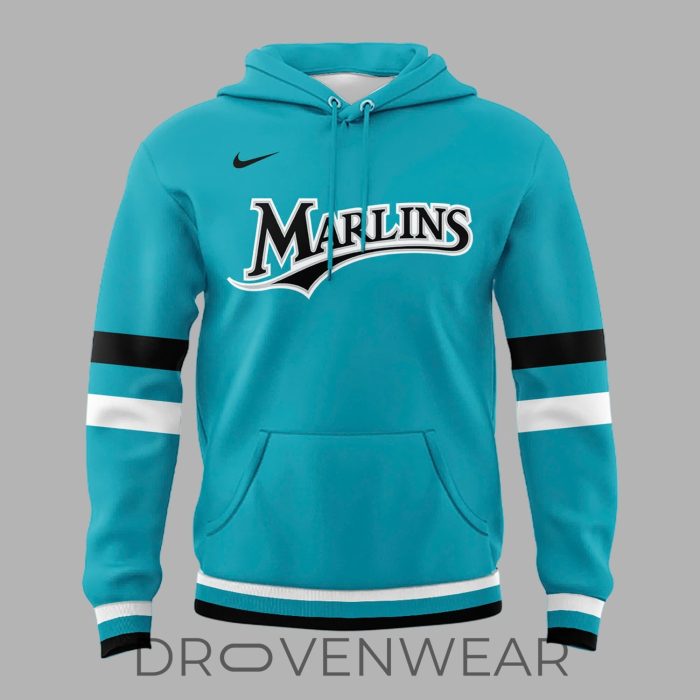 Miami Marlins Teal Throwback Uniform Hoodie - Special Edition - Image 2