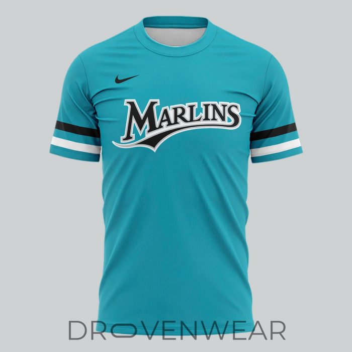 Miami Marlins Teal Throwback Uniform T-Shirt - Special Edition - Image 2