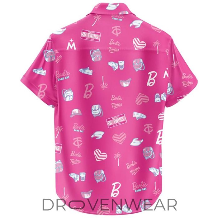 Minnesota Twins Barbie Theme Game Day Tropical Hawaiian Shirt - Image 3