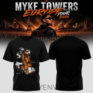 Myke Towers Noir PortAWit Graphic TShirt by Drovenwear.com
