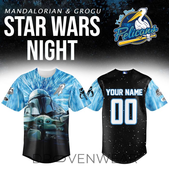 Myrtle Beach Pelicans Mandalorian Star Wars Night Jersey NN - Image 2