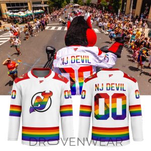 New Jersey Devils Pride Month 2026 Hockey Fan Jersey by Drovenwear.com
