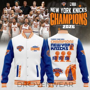 New York Knicks 2026 NBA Champions Collector Bomber Jacket V3 by Drovenwear.com