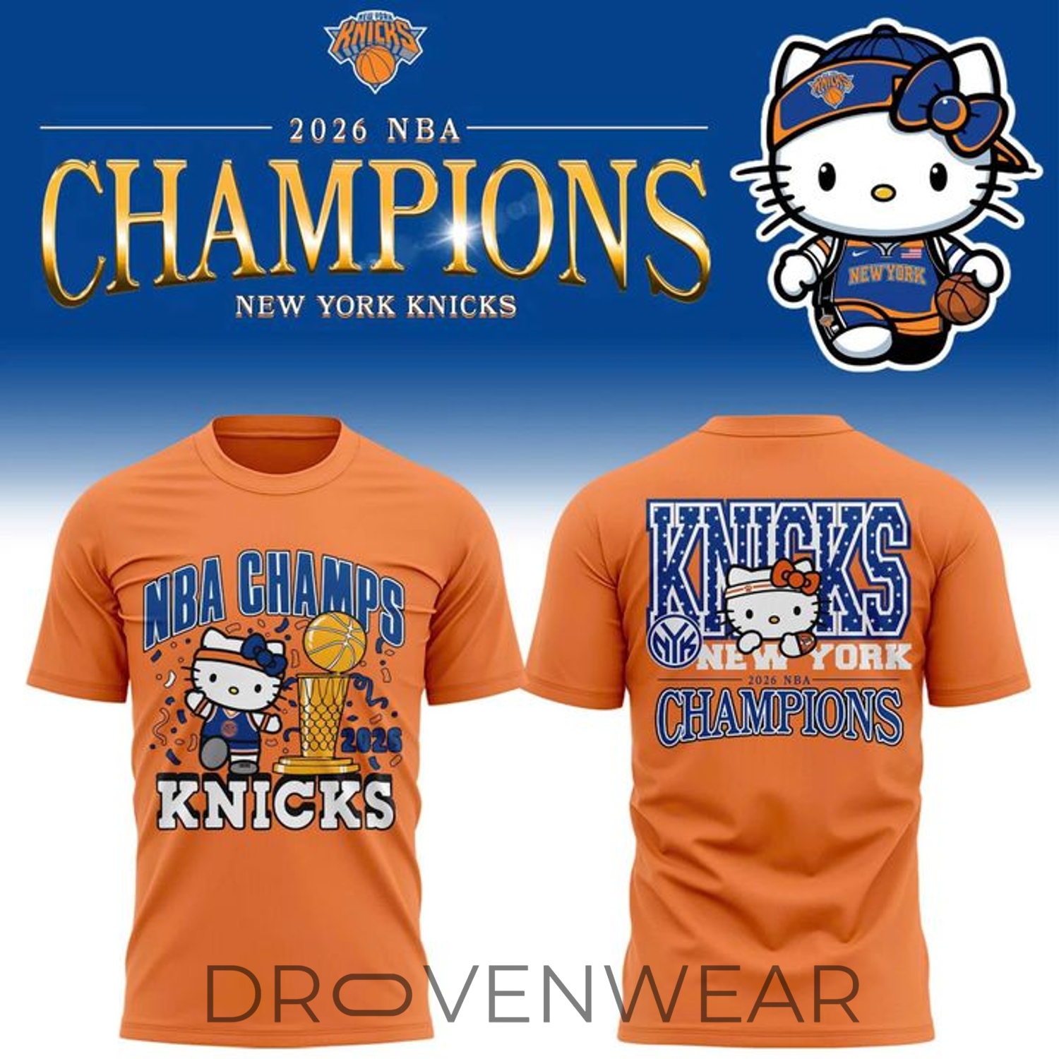 New York Knicks Hello Kitty NBA Finals 2026 Champions Fan Celebration Shirt New York Knicks Hello Kitty NBA Finals 2026 Champions Fan Celebration Shirt